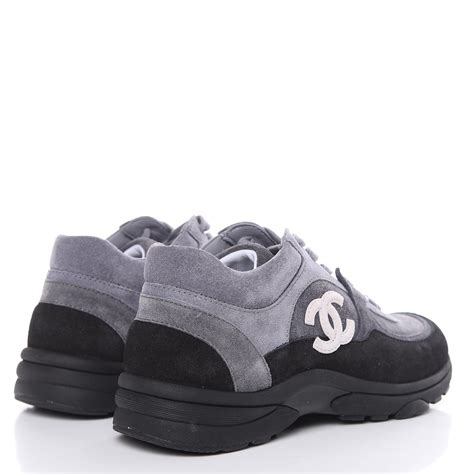 chanel sneakers black on black|chanel sneakers grey suede.